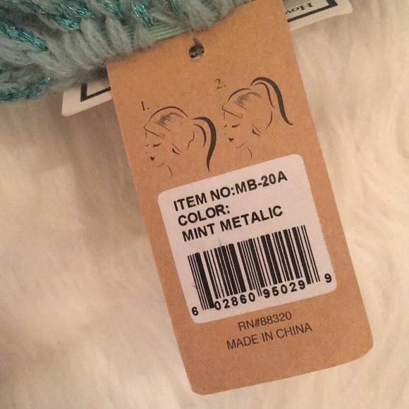 C.C Messy Bun Beanie Tail in Mint Metallic - Picture 10 of 15